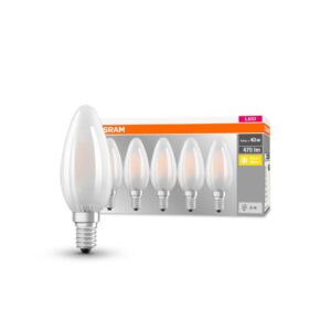 OSRAM LED žárovka svíčka E14 4W 2 700K 470lm 5ks