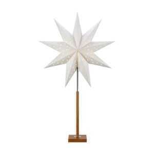 Hvězda Solvalla s dřevěnou základnou 100cm bílá