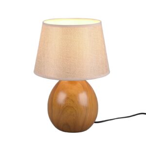 Stolní lampa Loxur výška 35cm béžová/vzhled dřevo